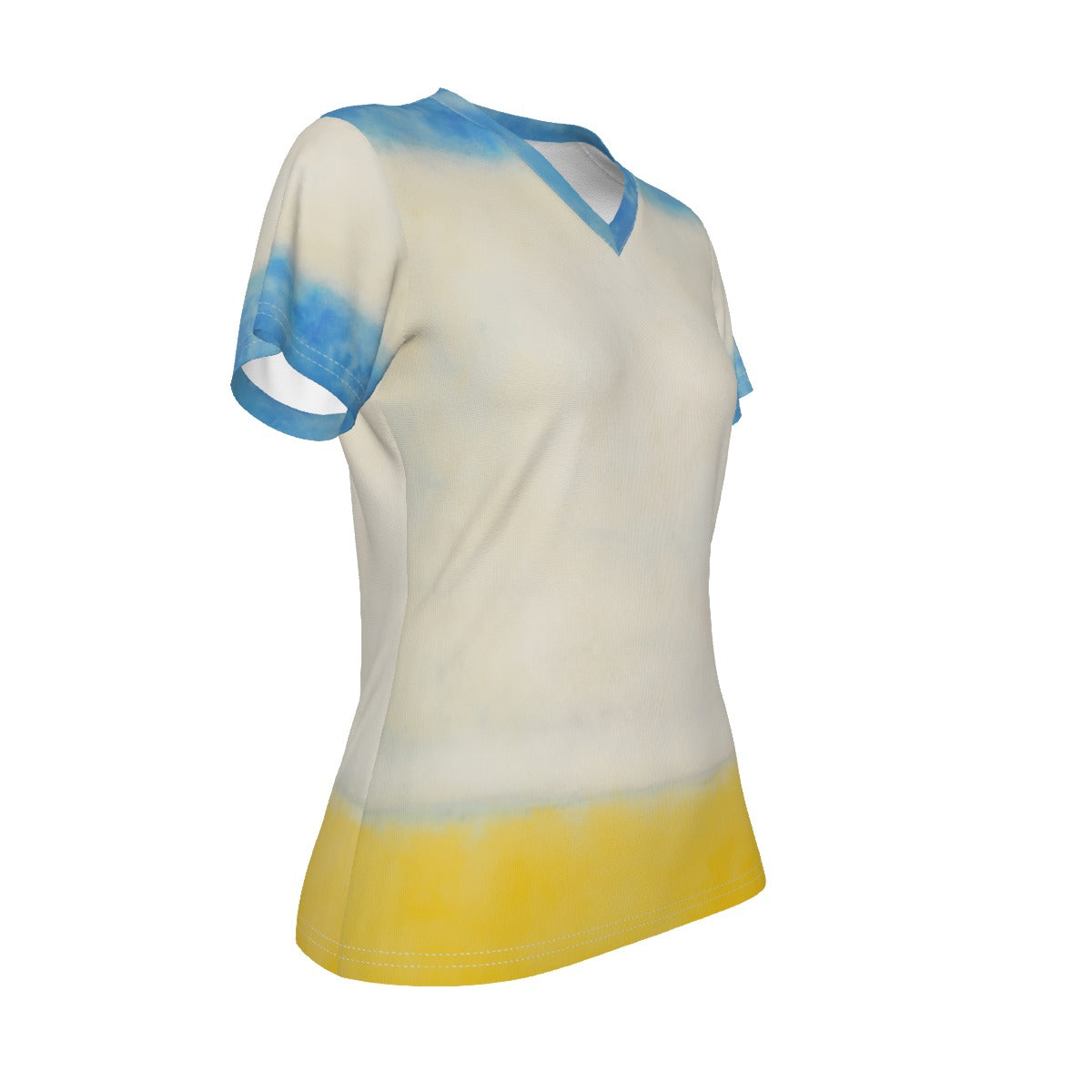Women’s V-Neck Slim Fit Short Sleeve Summer Polyester Tee