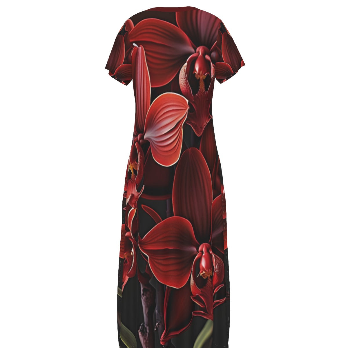 All-Over Print Women's V-neck Dress With Side Slit