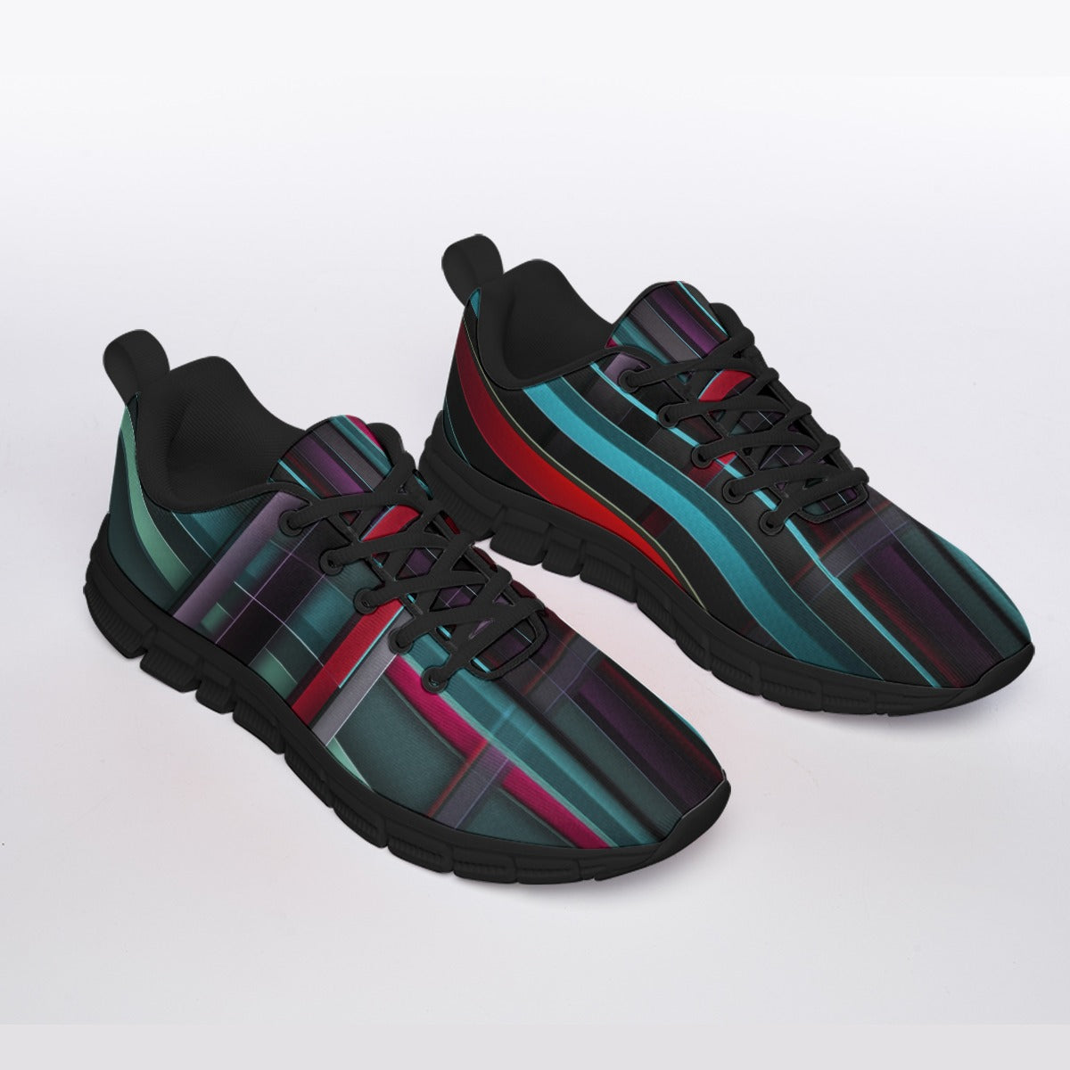 All-Over Print Men's Sports Shoes With Black Sole