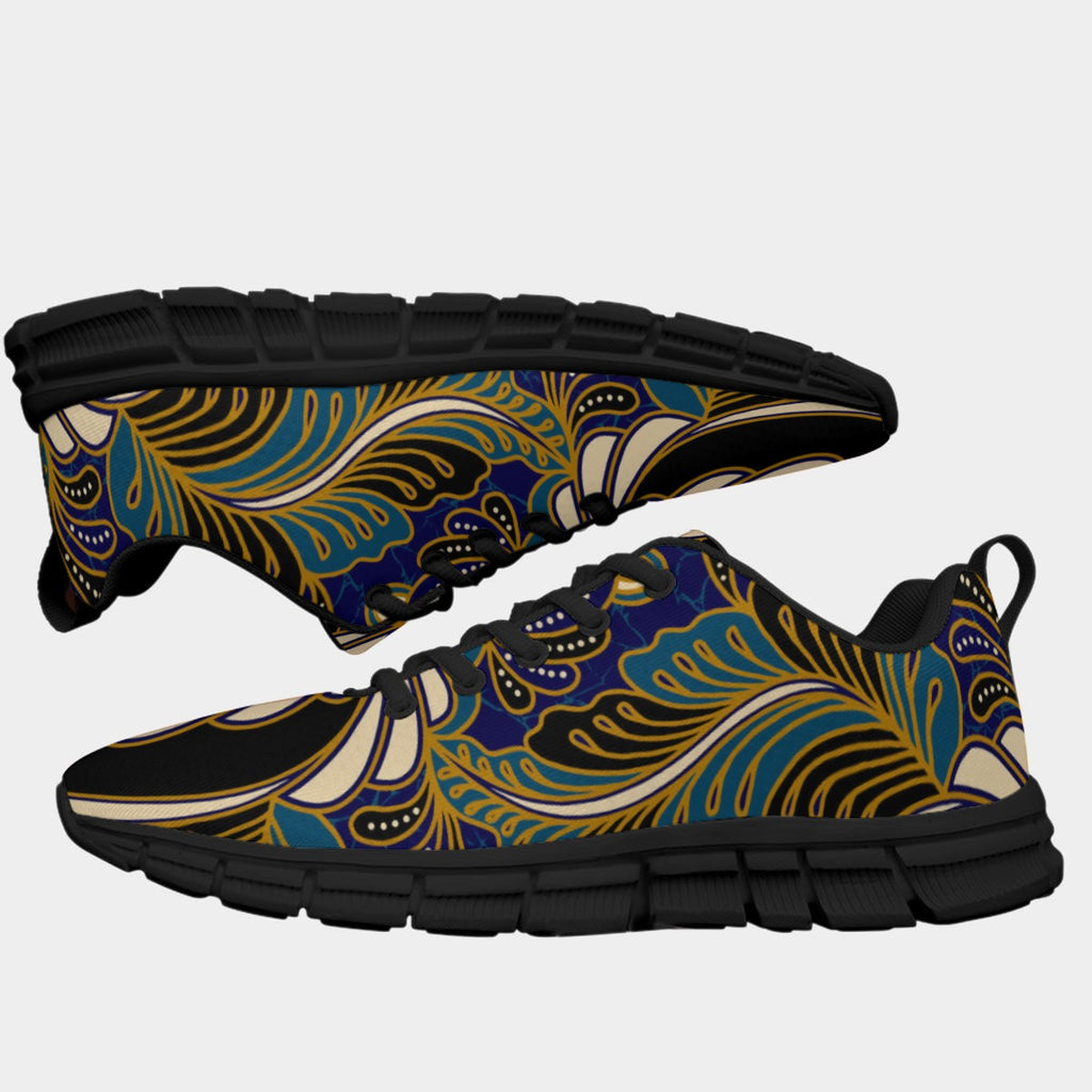 All-Over Print Men's Sports Shoes With Black Sole