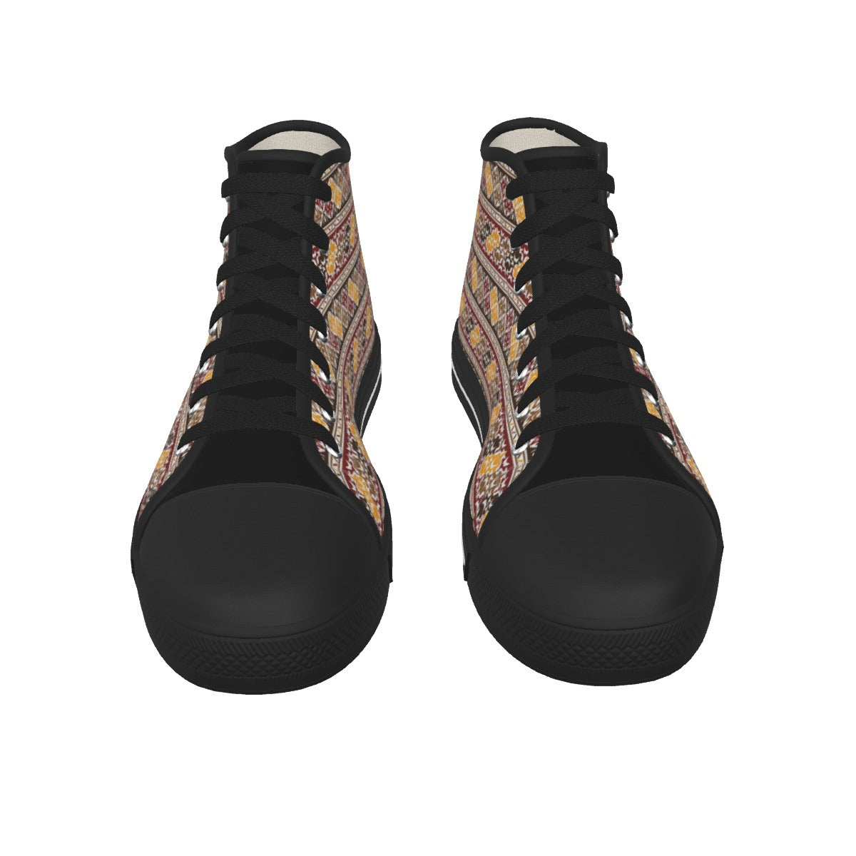 Geometric Men's Black Sole Canvas Shoes