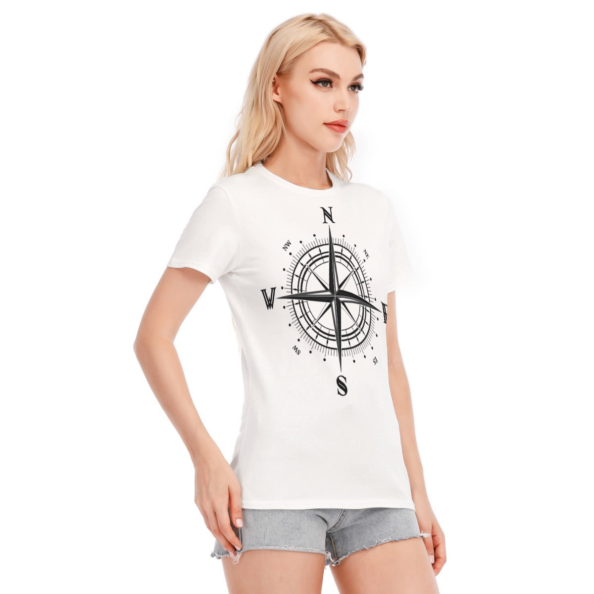 All-Over Print Women's Round Neck T-Shirt | 190GSM Cotton