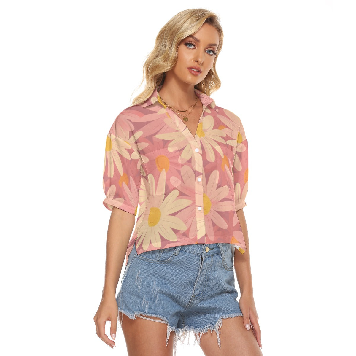 All-Over Print Women's V-neck Shirts