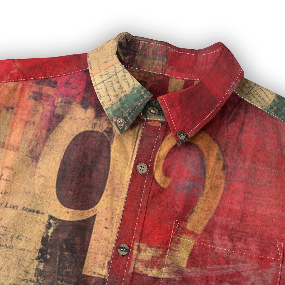 All-Over Print Men's Casual Lapel Long Sleeve Shirt|125GSM Cotton