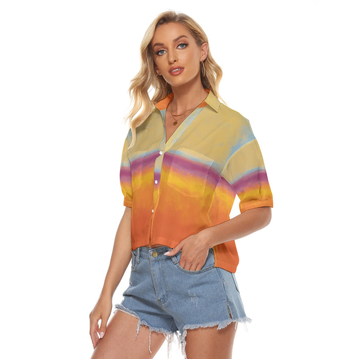 All-Over Print Women's V-neck Shirts