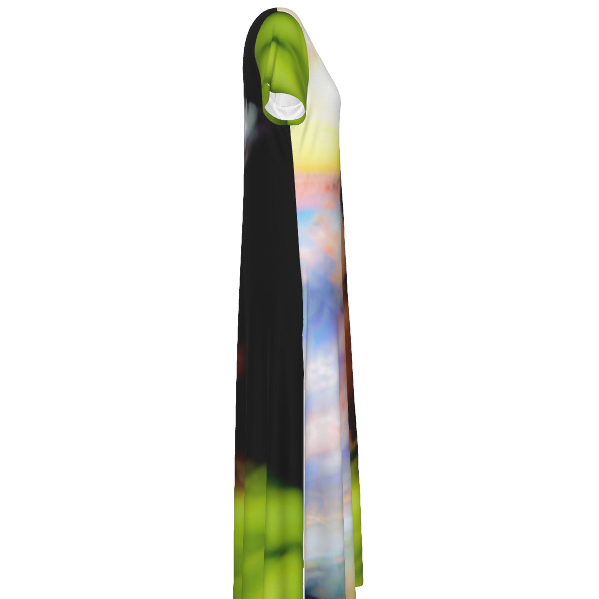 All-Over Print Women's V-neck Dress With Side Slit