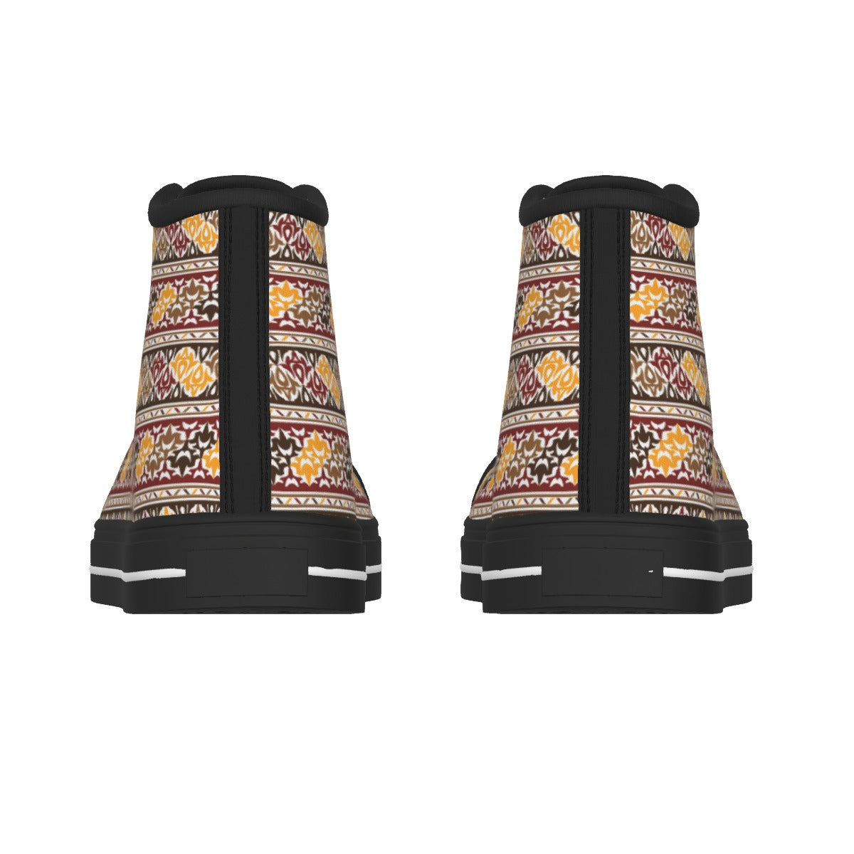 Geometric Men's Black Sole Canvas Shoes