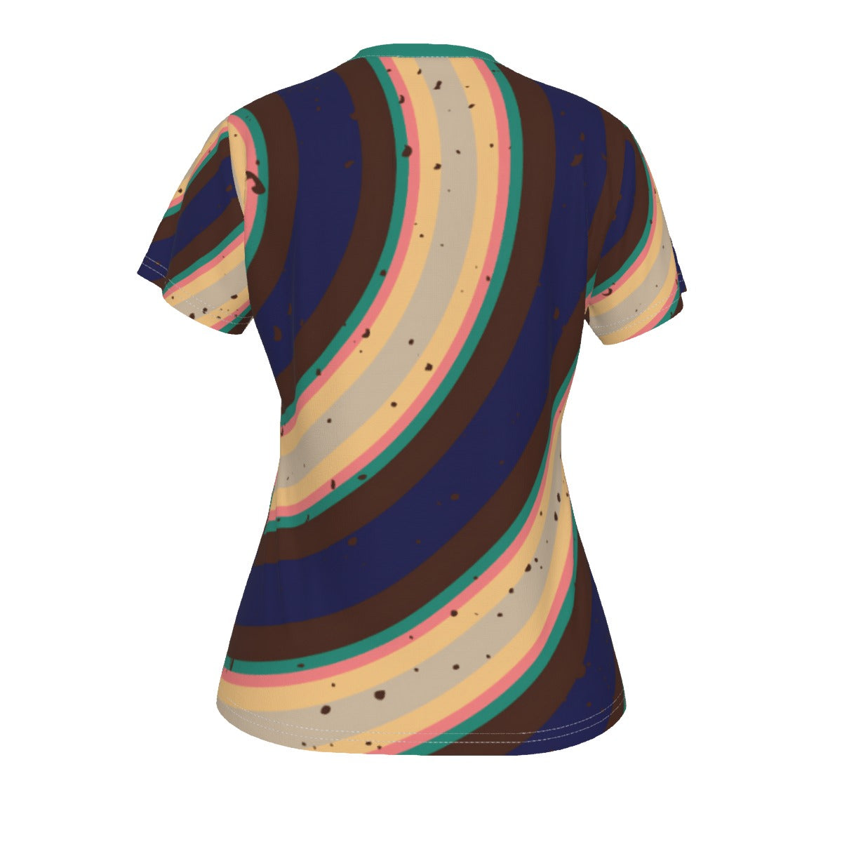All-Over Print V-neck Women's T-shirt- retro curve