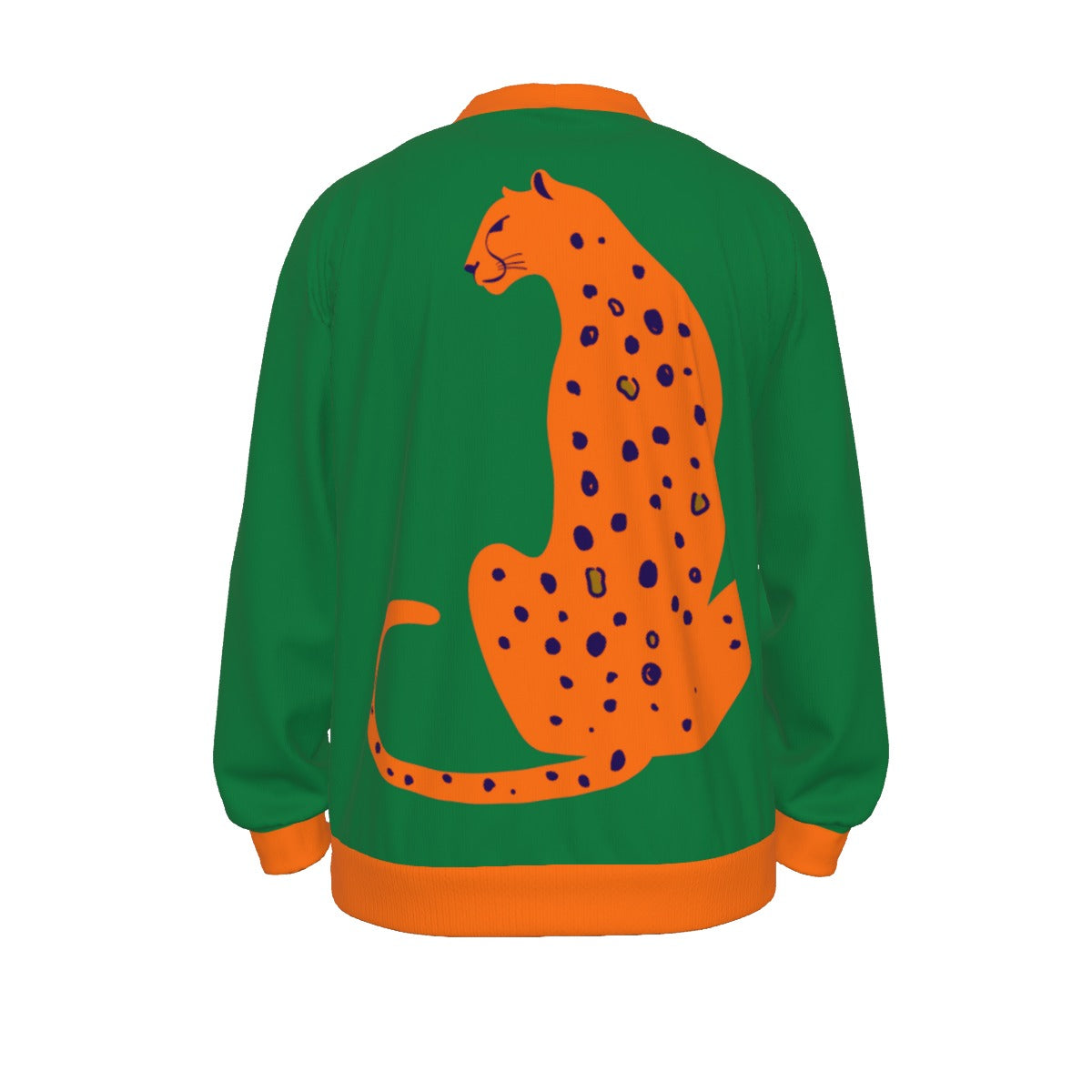 All-Over Print Unisex V-neck Knitted Fleece Cardigan With Button Closure