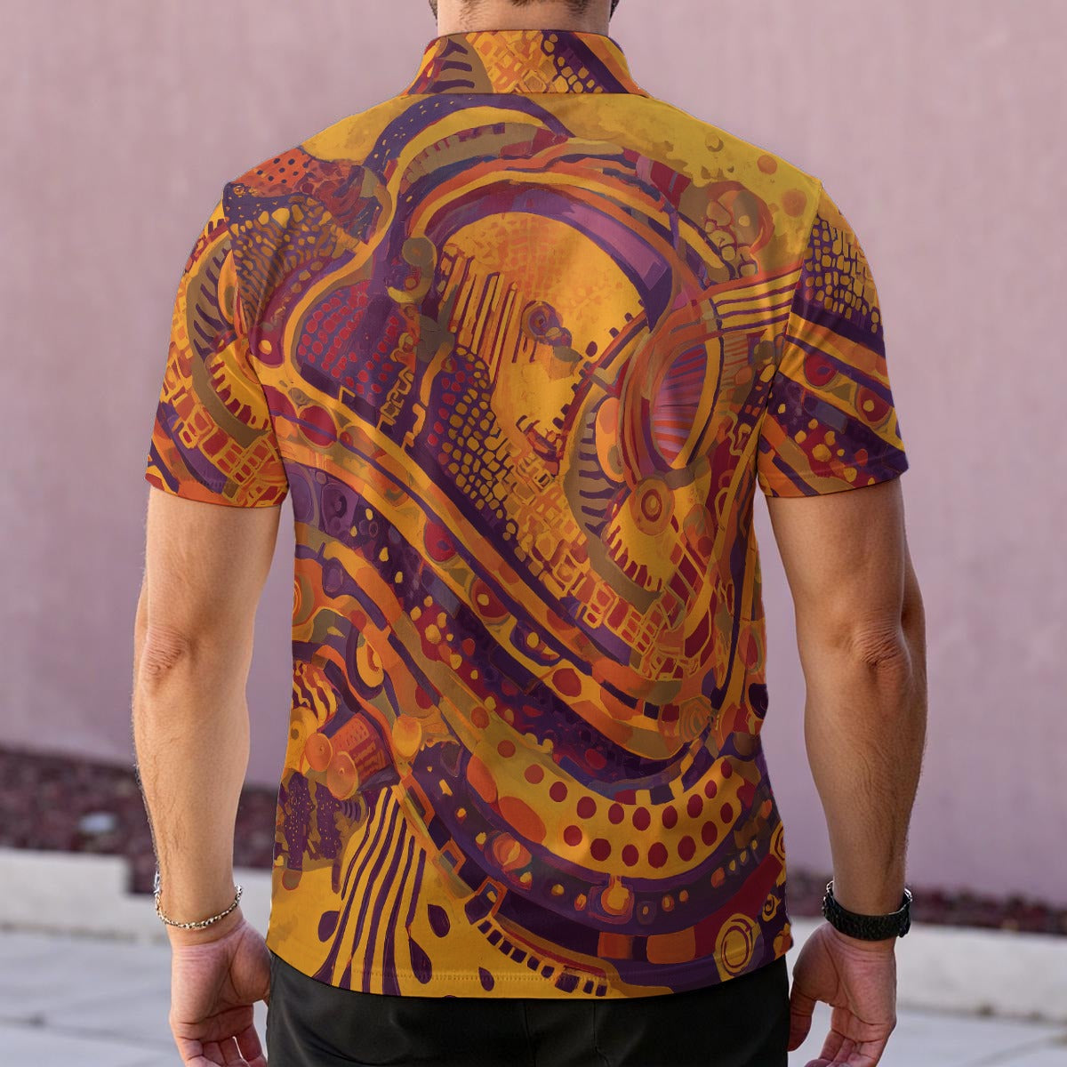 Men's High Elastic Athletic Polo Collar Jersey