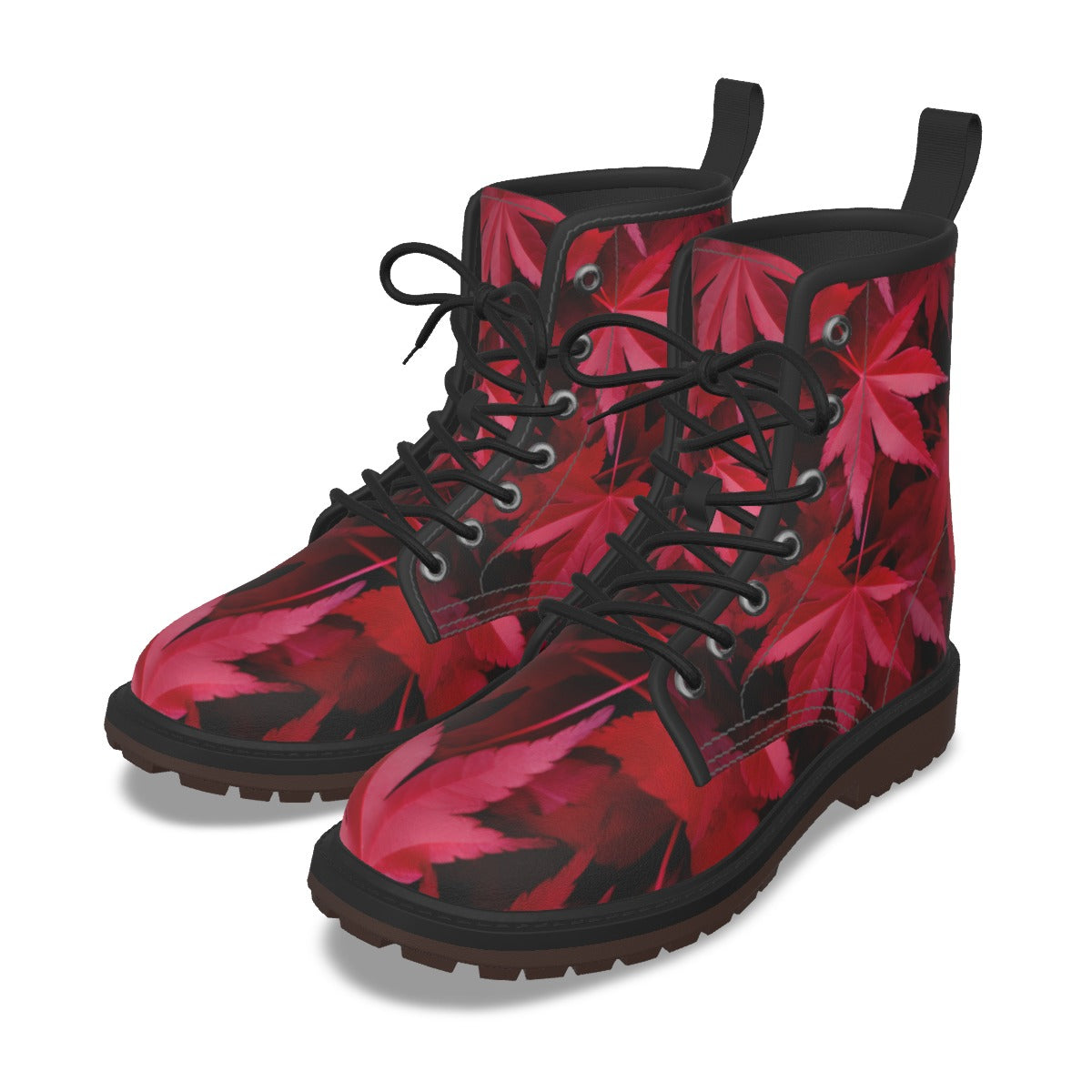 Custom All-Over Print Women's PU Leather Martin Boots