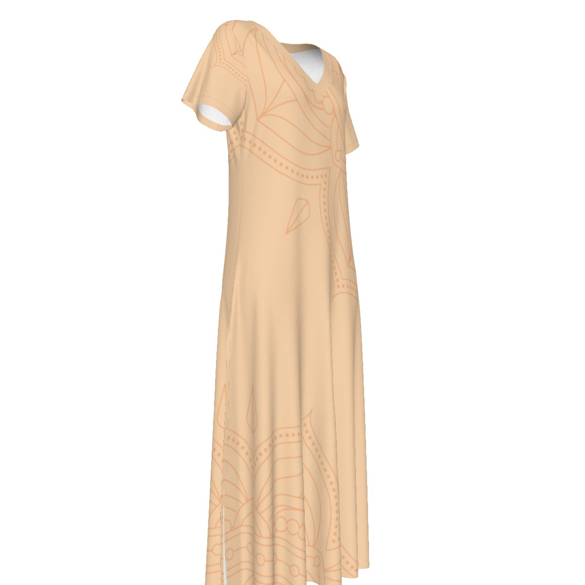 All-Over Print Women's V-neck Dress With Side Slit