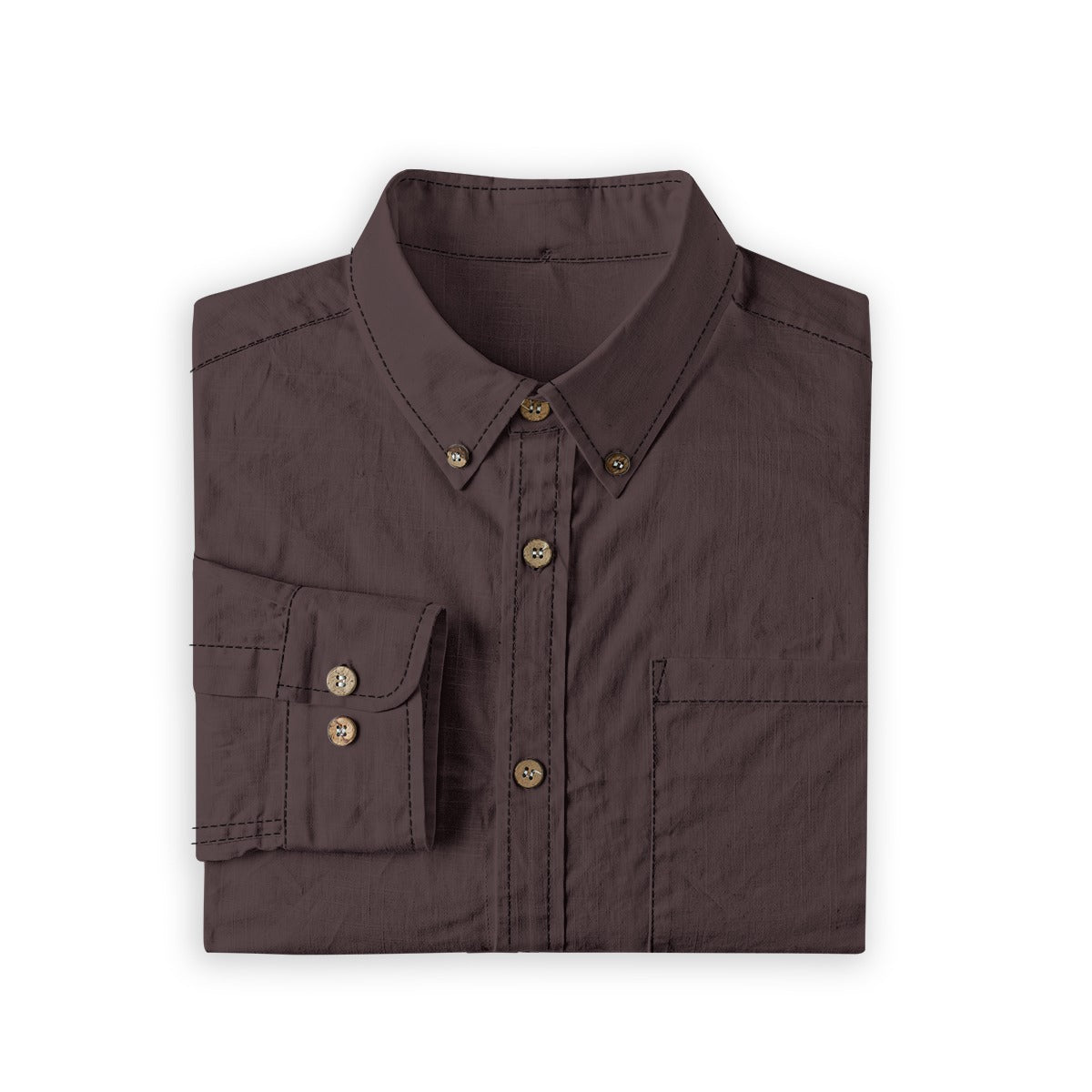 All-Over Print Men's Casual Lapel Long Sleeve Shirt|125GSM Cotton