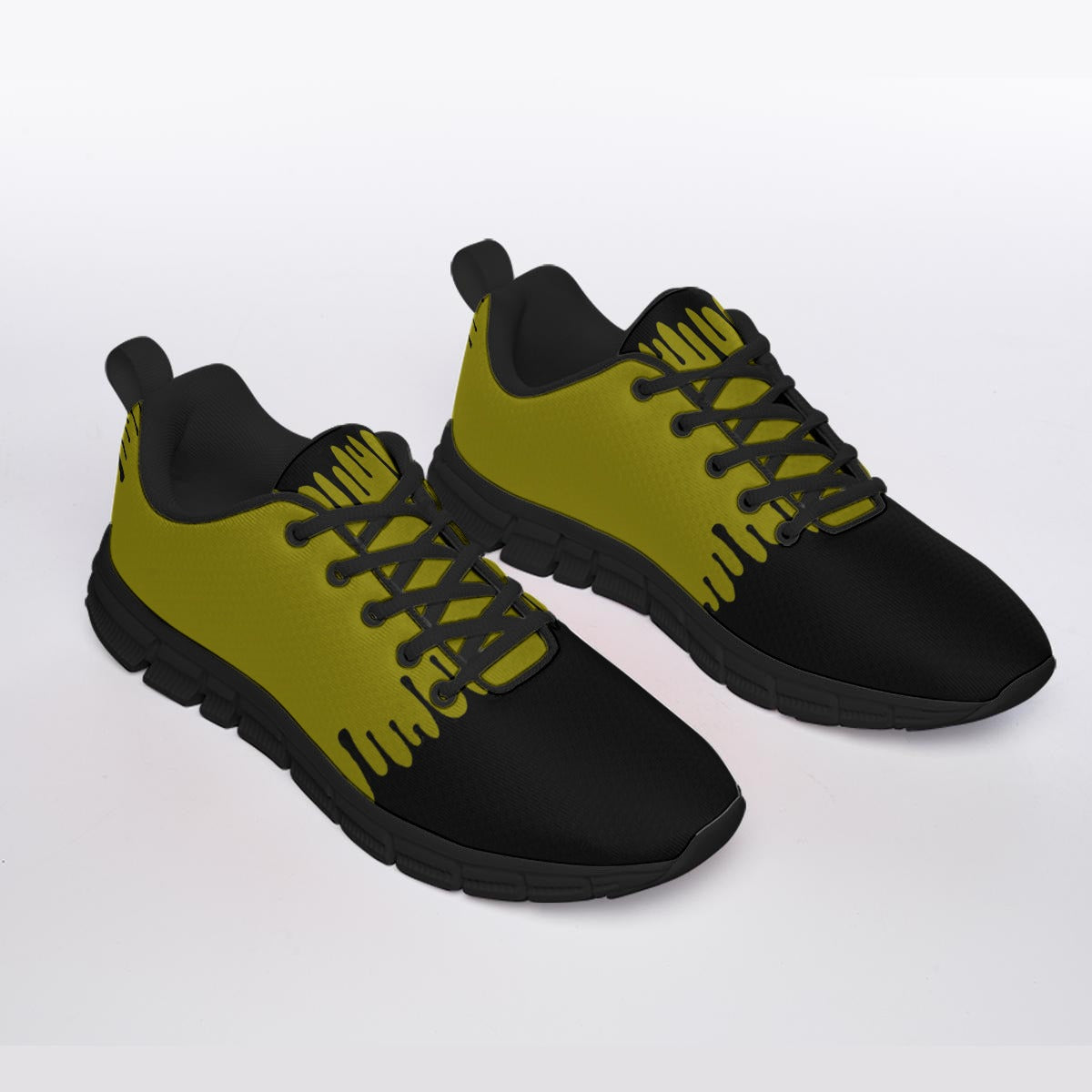 All-Over Print Men's Sports Shoes With Black Sole