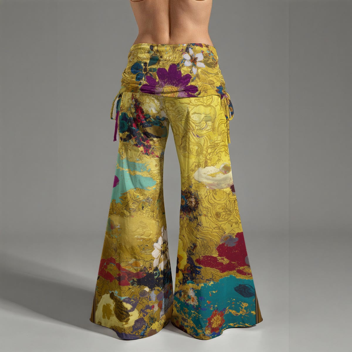 Women’s High Waist Wide Leg Pants All-Over Print Flow Fit