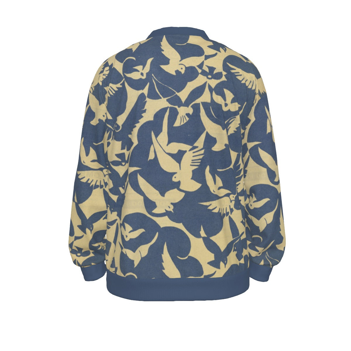 All-Over Print Unisex V-neck Knitted Fleece Cardigan With Button Closure