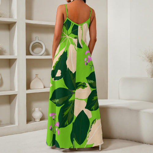 All-Over Print Women's Elegant V-Neck Maxi Dress