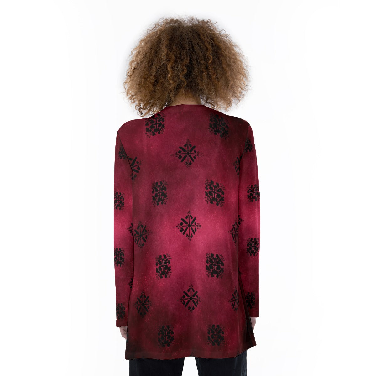 Custom Women's Lightweight Print Pocket Cardigan Jacket