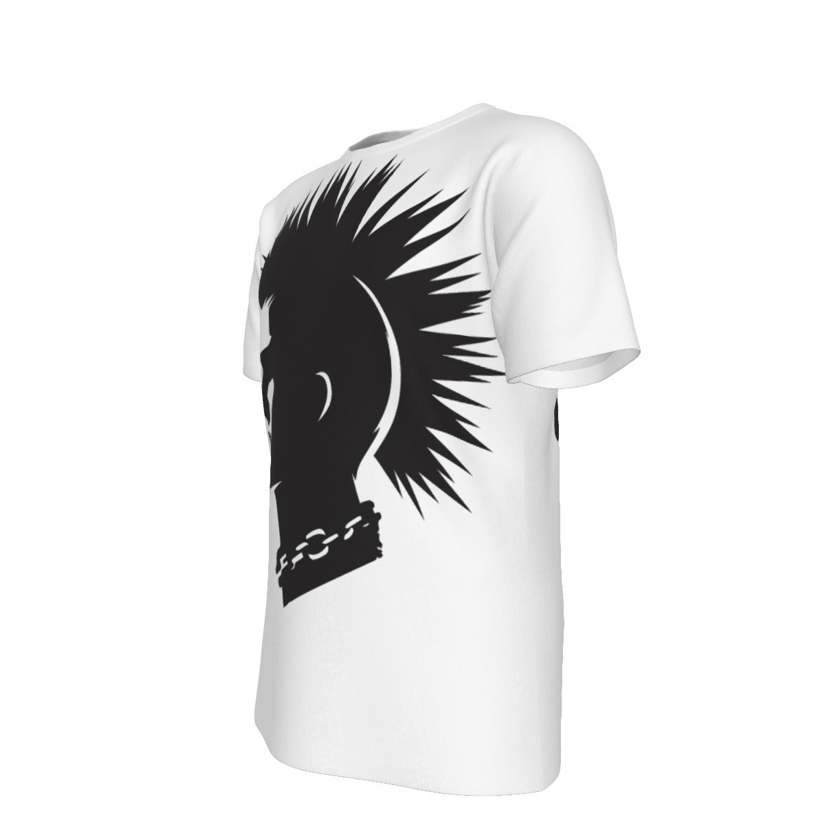 Punk Rock Mohawk Silhouette Graphic White T-Shirt
