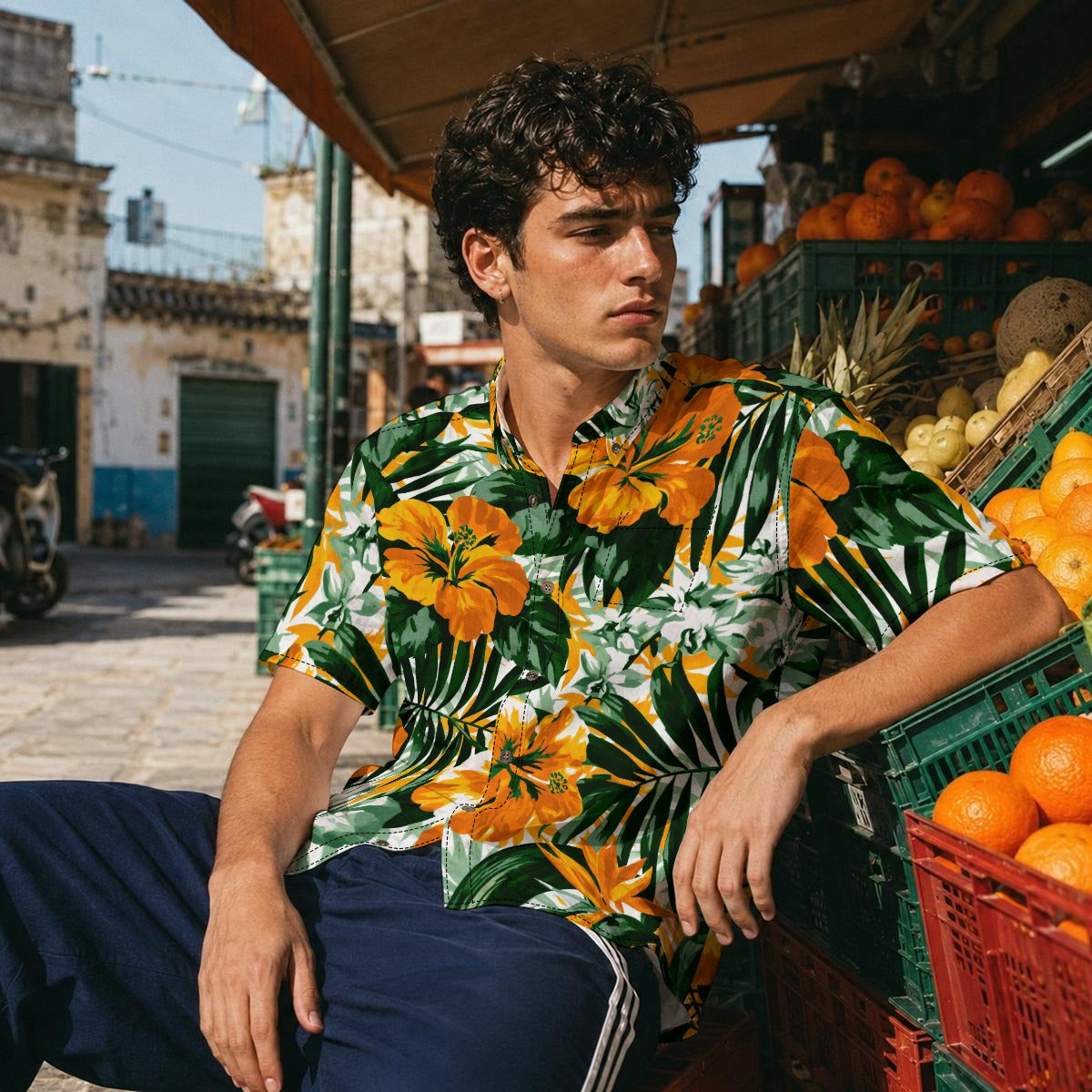All-Over Print Men's Breathable Cotton Shirt|125GSM