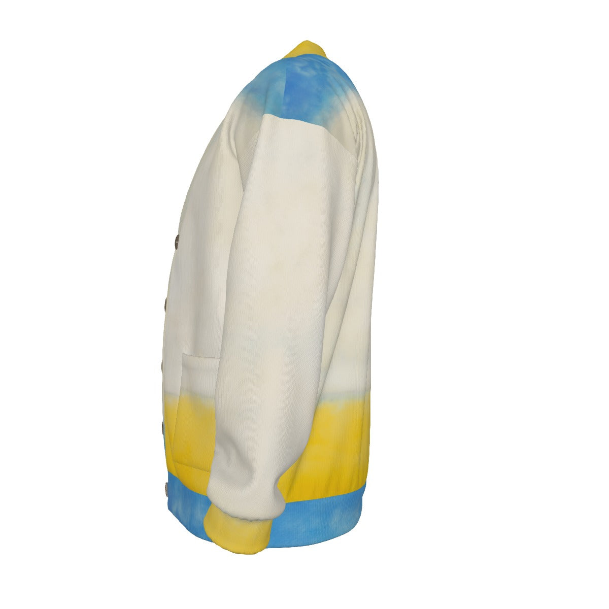 All-Over Print Unisex V-neck Knitted Fleece Cardigan With Button Closure