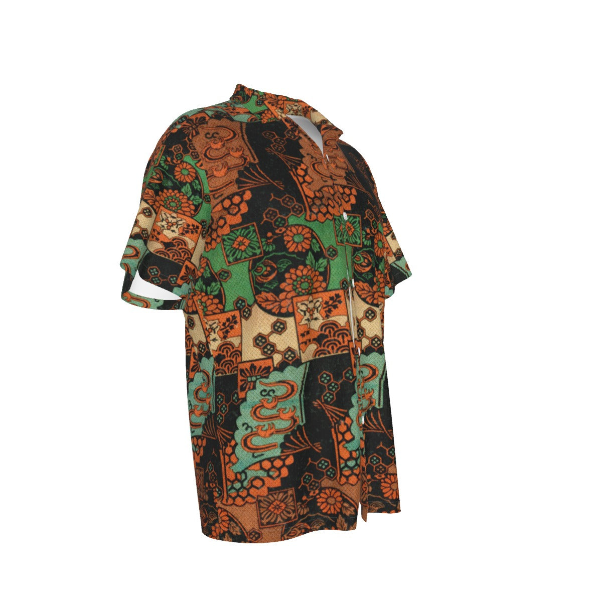 All-Over Print Men's Hawaiian Shirt With Button Closure |115GSM