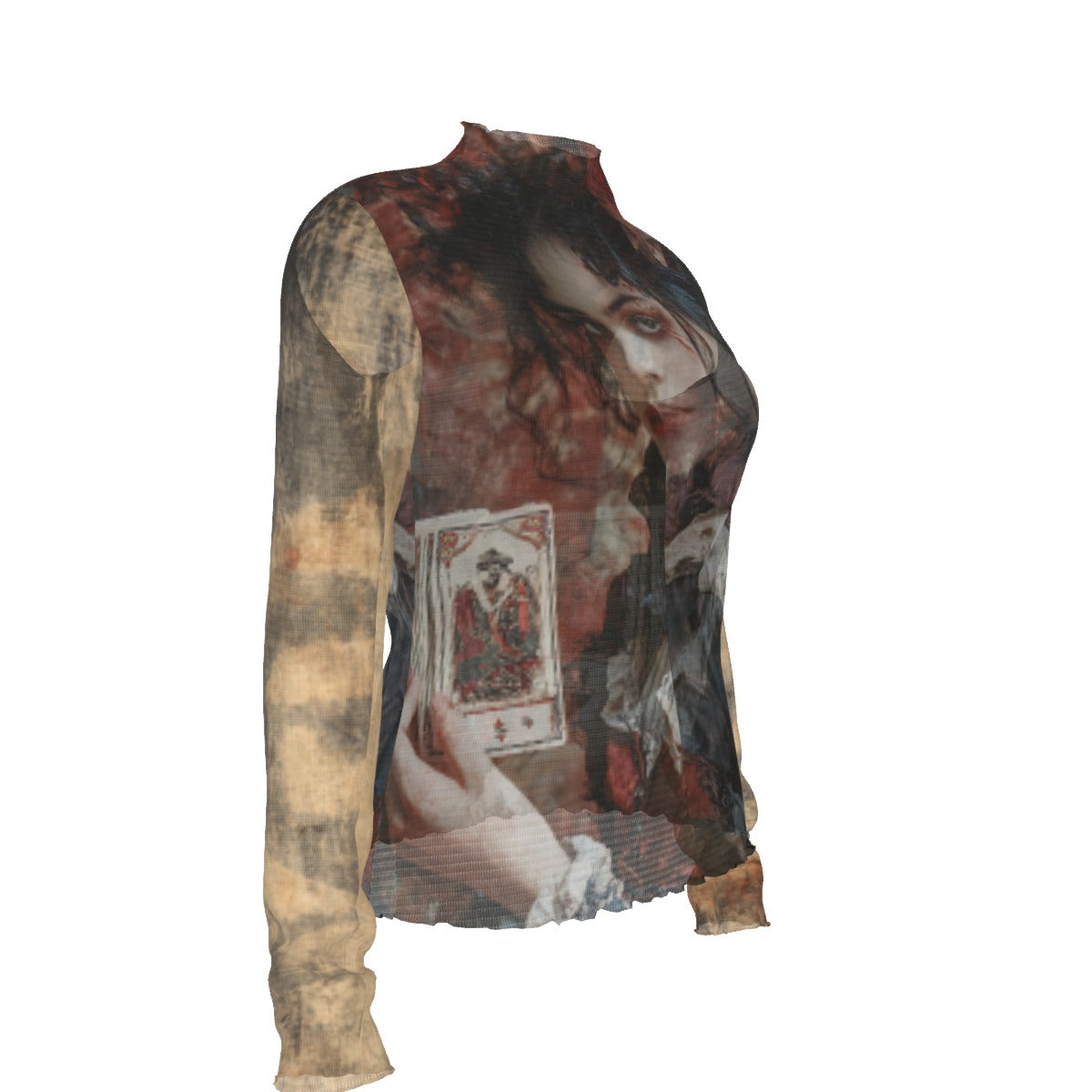 Custom Women Long Sleeve Mesh T-Shirt All Over Print Top