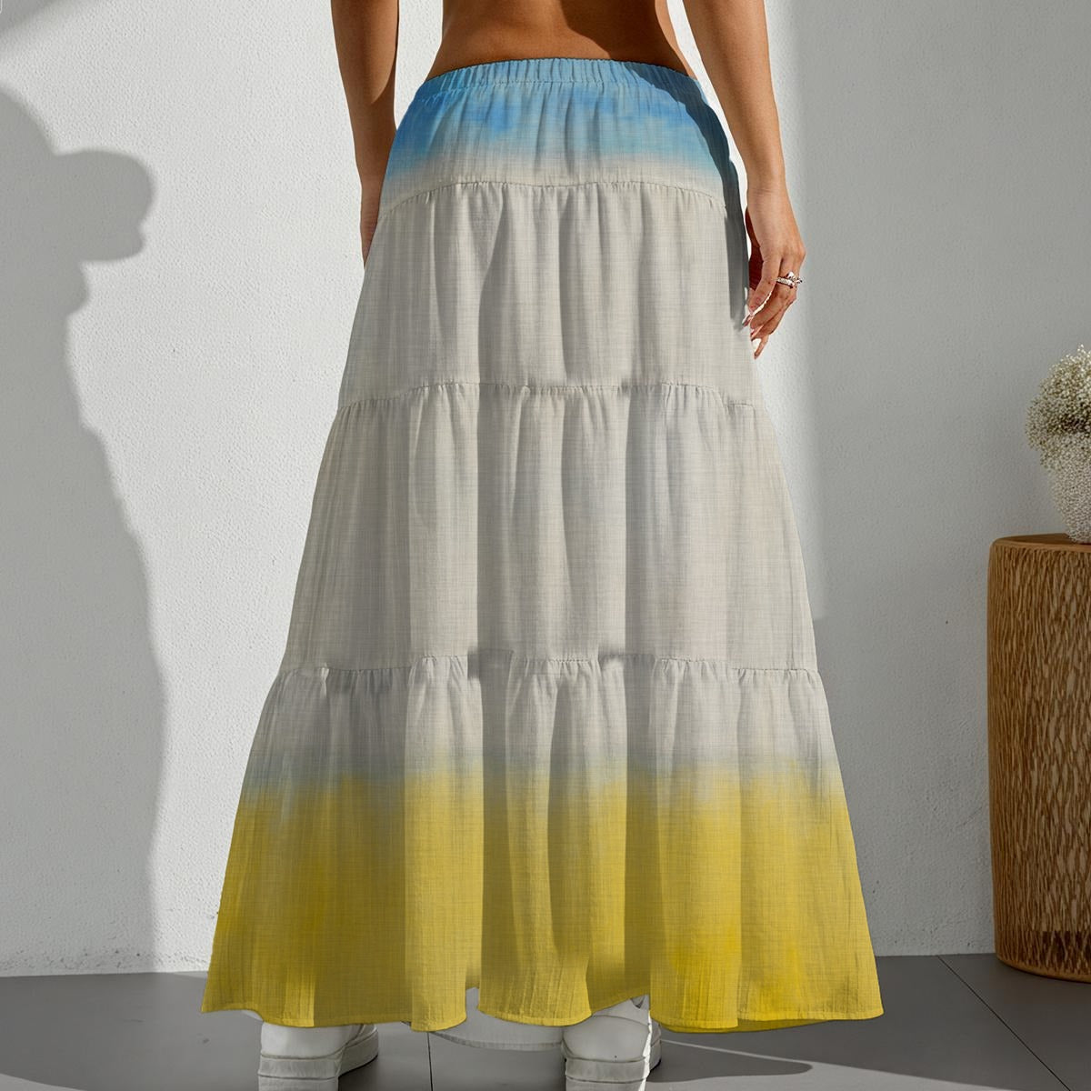 All-Over Print Women's Pleated Long Skirt