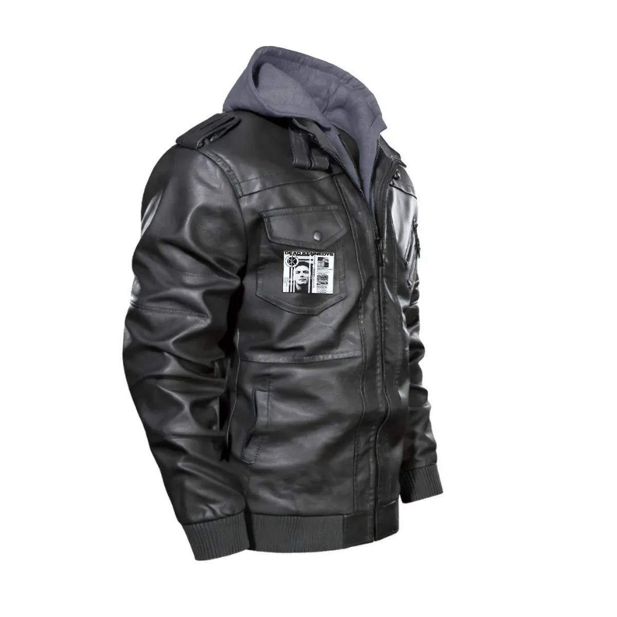 Men's Zip Leather Jacket |DTF