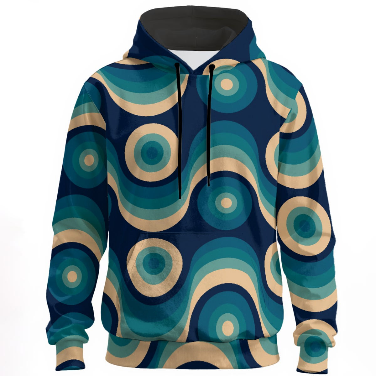 All-Over Print Unisex Pullover Hoodie | 310GSM Cotton teal wave