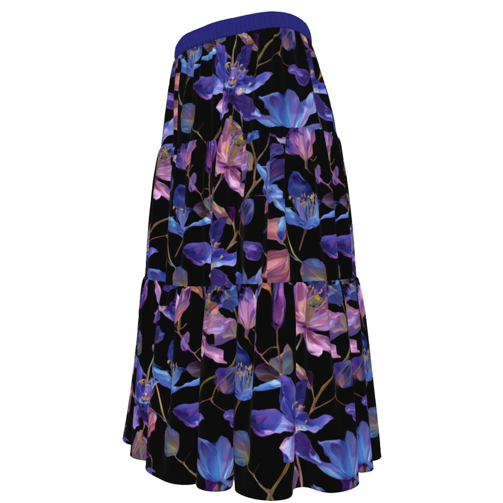 All-Over Print Women's Stitched Pleated Chiffon Skirt