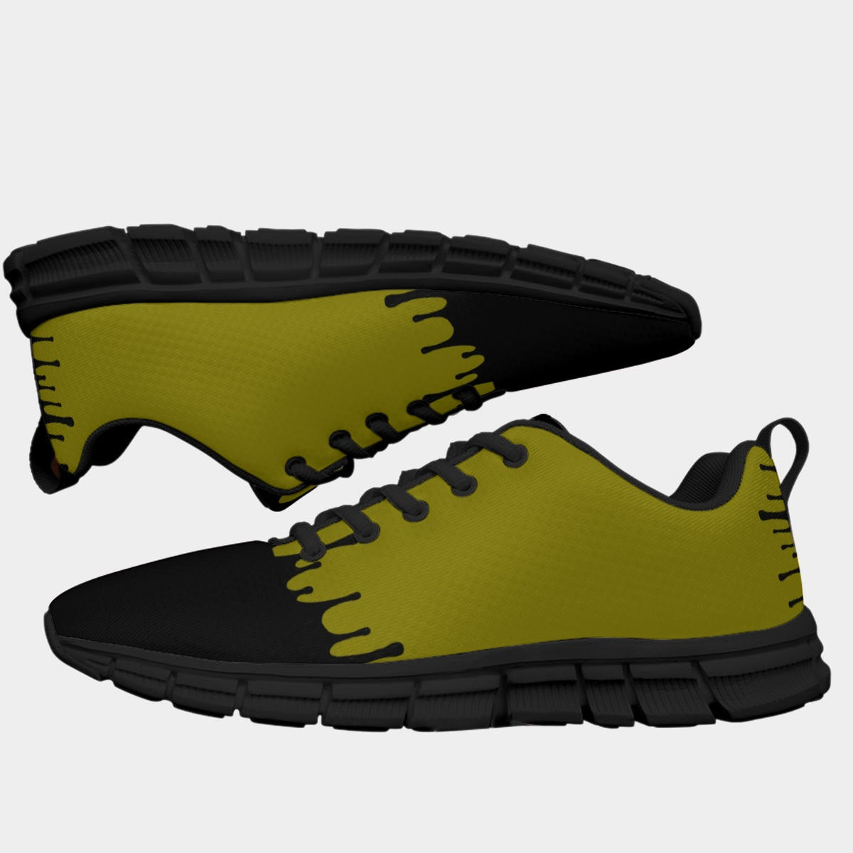 All-Over Print Men's Sports Shoes With Black Sole