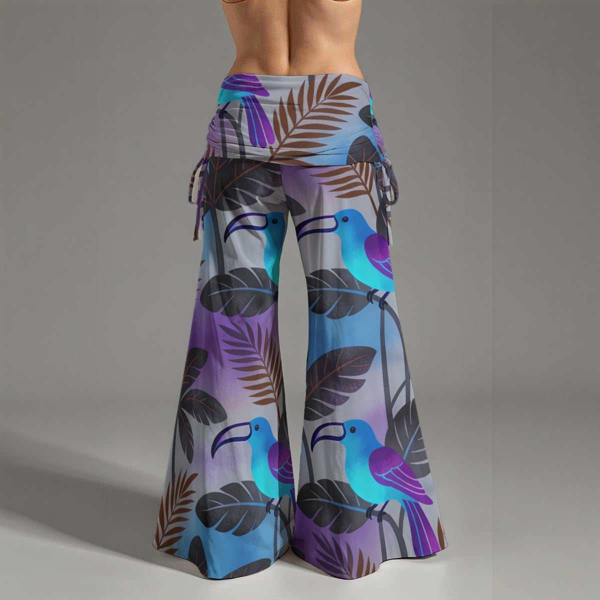 Women’s High Waist Wide Leg Pants All-Over Print Flowing Style