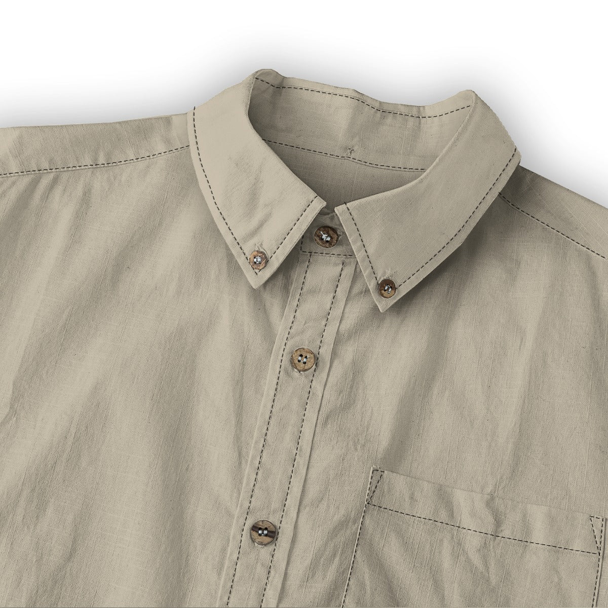 All-Over Print Men's Casual Lapel Long Sleeve Shirt|125GSM Cotton
