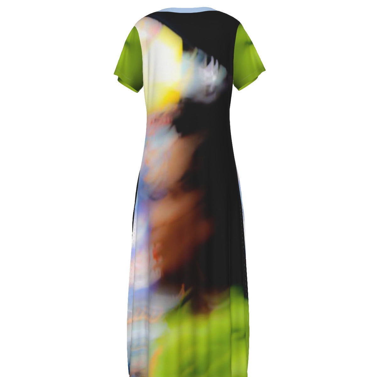 All-Over Print Women's V-neck Dress With Side Slit