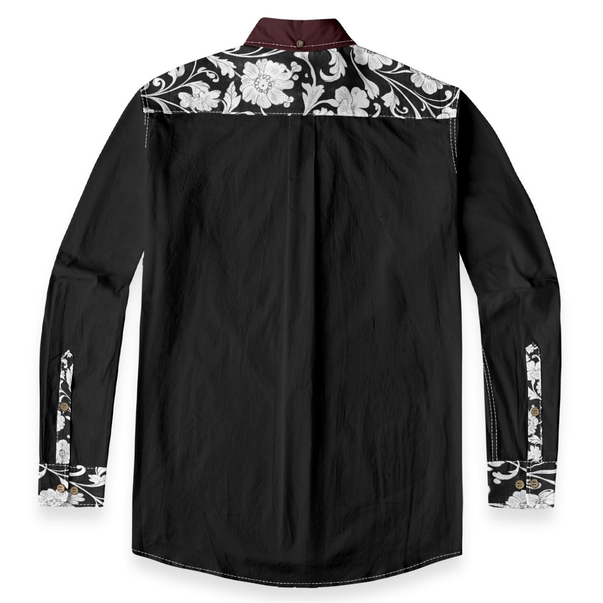 All-Over Print Men's Casual Lapel Long Sleeve Shirt|125GSM Cotton