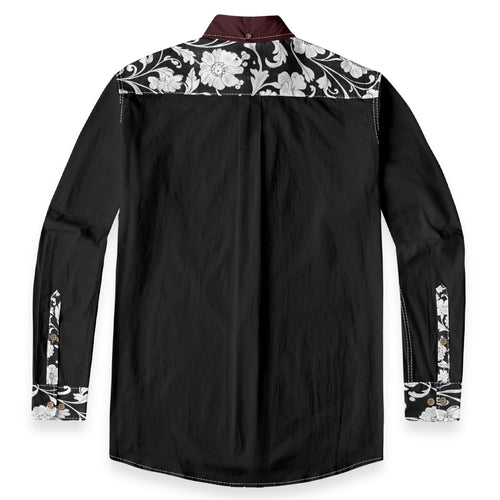 All-Over Print Men's Casual Lapel Long Sleeve Shirt|125GSM Cotton