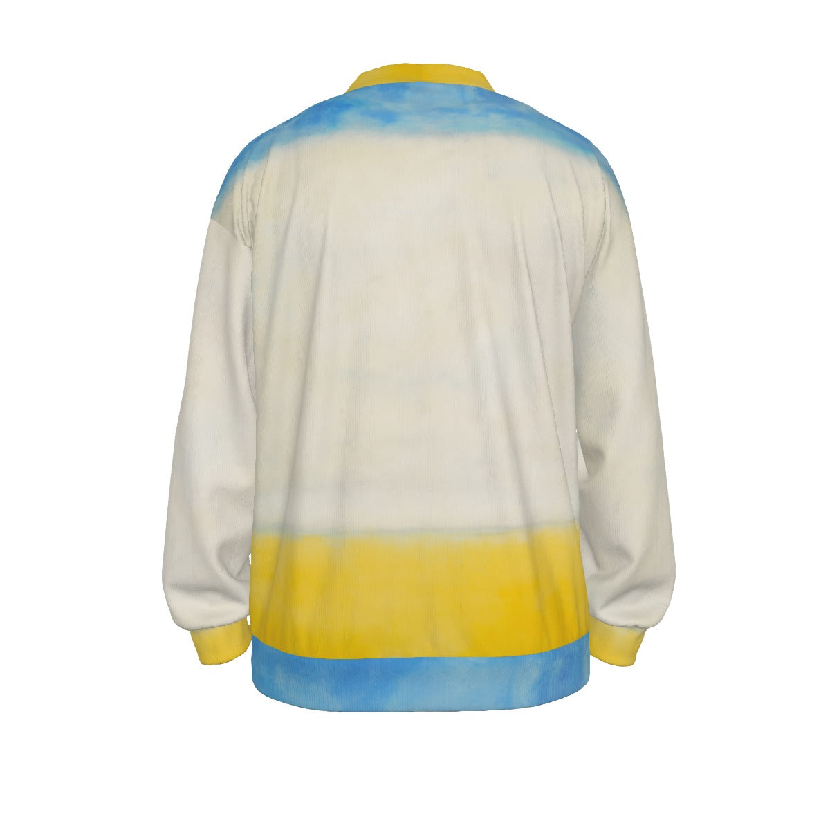 All-Over Print Unisex V-neck Knitted Fleece Cardigan With Button Closure