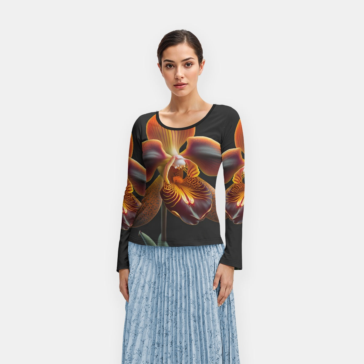 Women Flared Sleeve Recycled Long Sleeve Top | Eco Chic