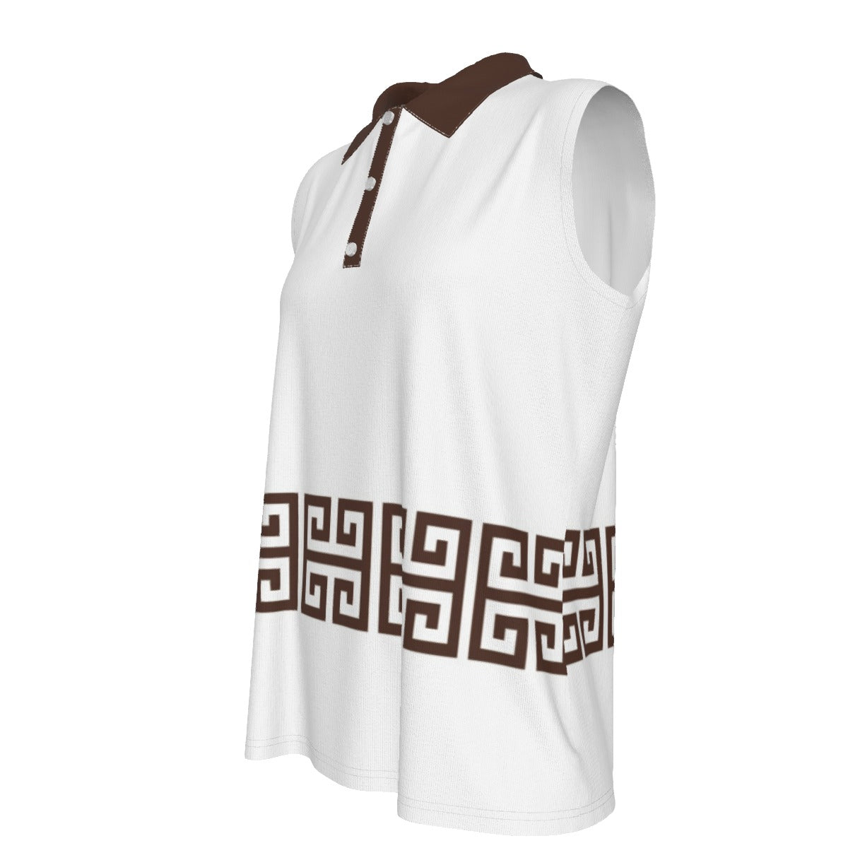 All-Over Print Women's High-Elastic Sleeveless Polo Shirt
