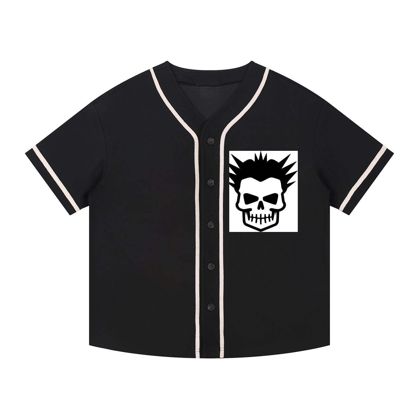 Contrast Piped Button-Up Jersey