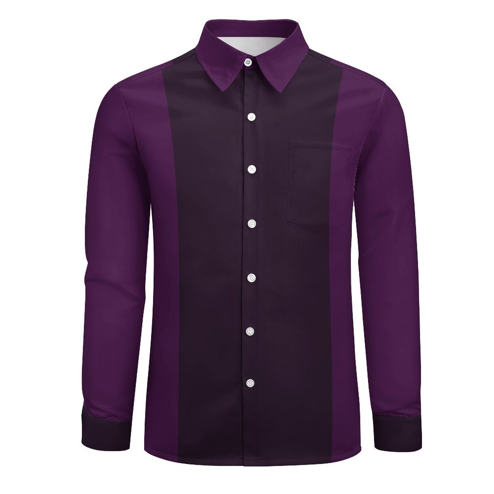 135gsm Casual Long-Sleeve Shirt for Men(All-Over Printing) purple/ dark purple