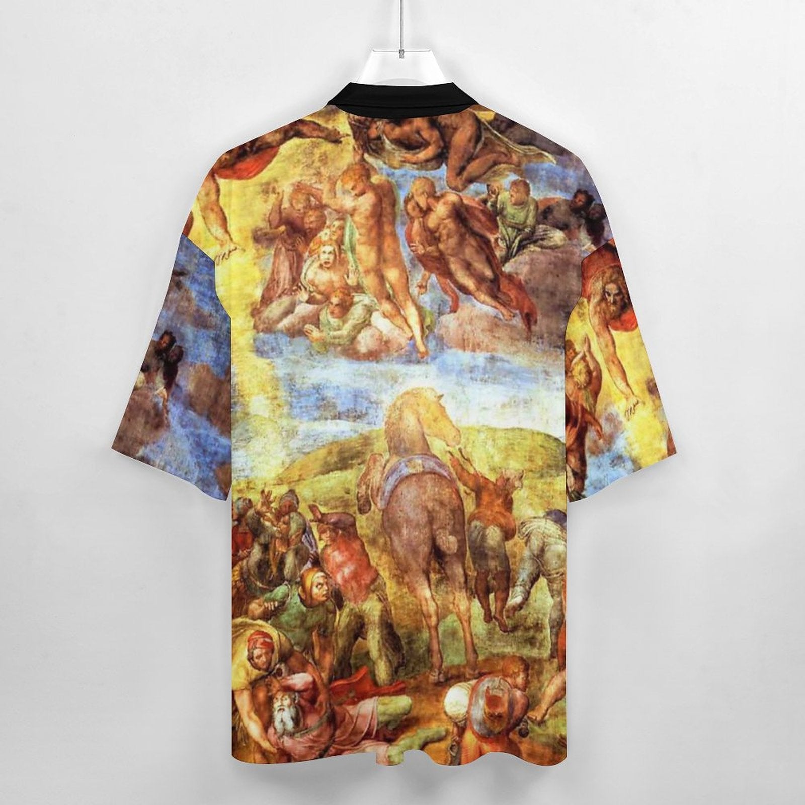 DTG 190gsm Cotton Men's Cuban Collar Short-Sleeve Shirt(All-Over Printing)