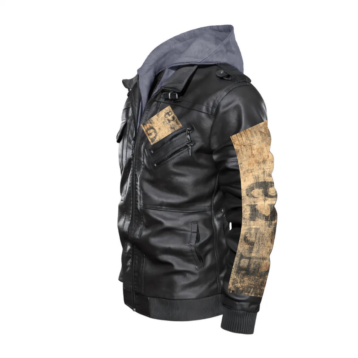 Men's Zip Leather Jacket |DTF
