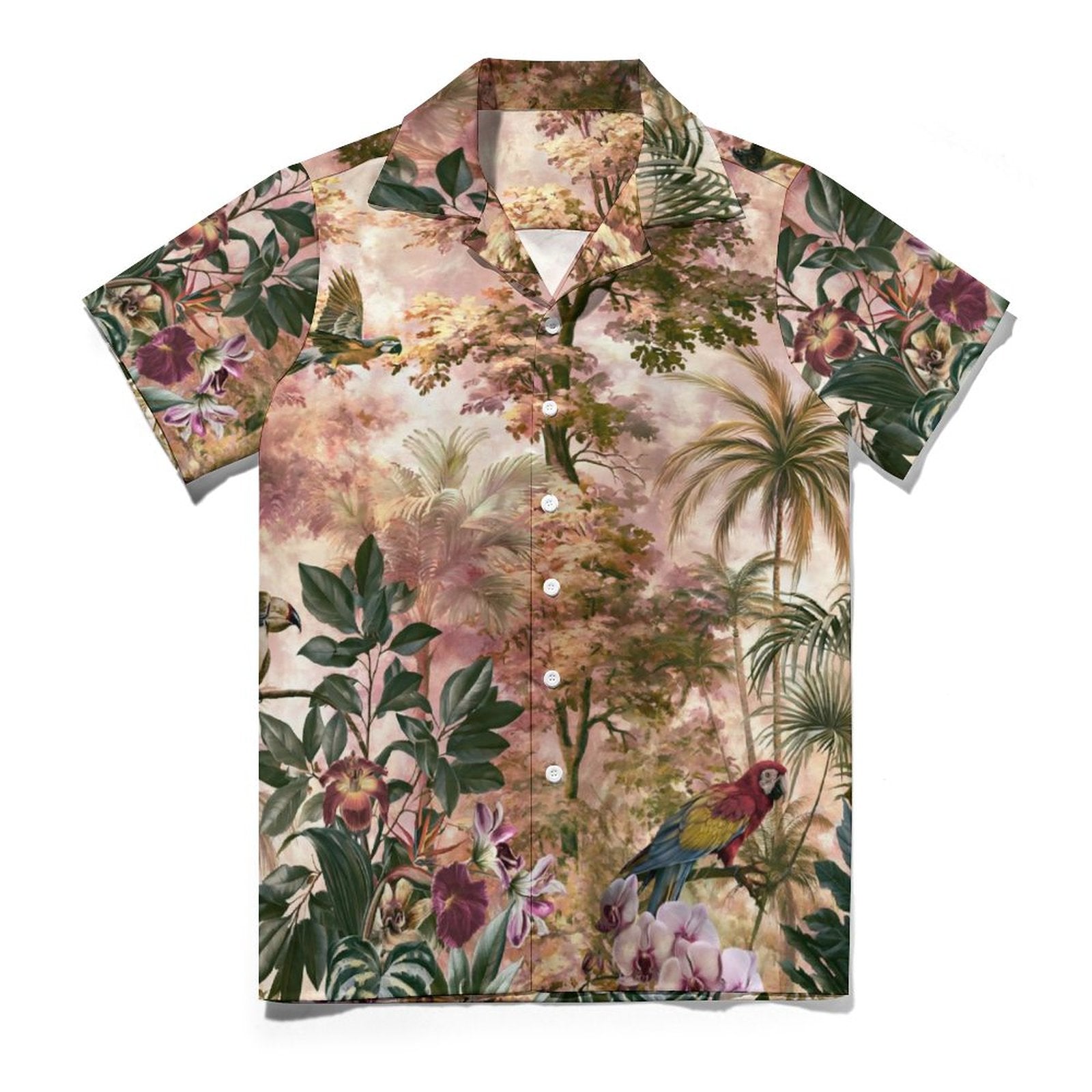 Short Sleeve Cuban Collar Shirt(All-Over Printing) Hawaiian print 2