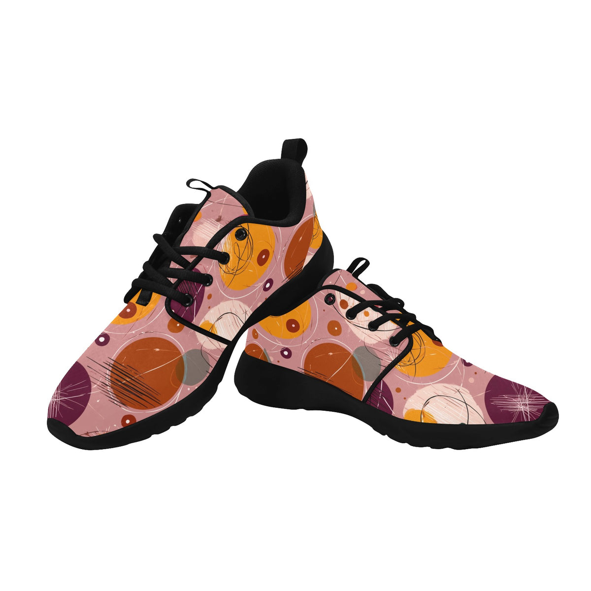 Women's Custom 1950s Atomic Retro Mesh Pull Loop Sneakers