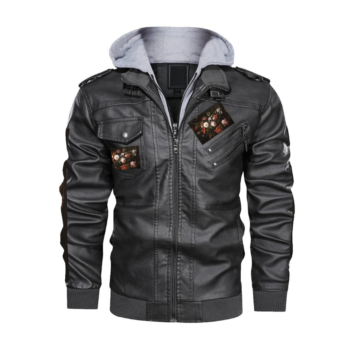 Men's Zip Leather Jacket |DTF