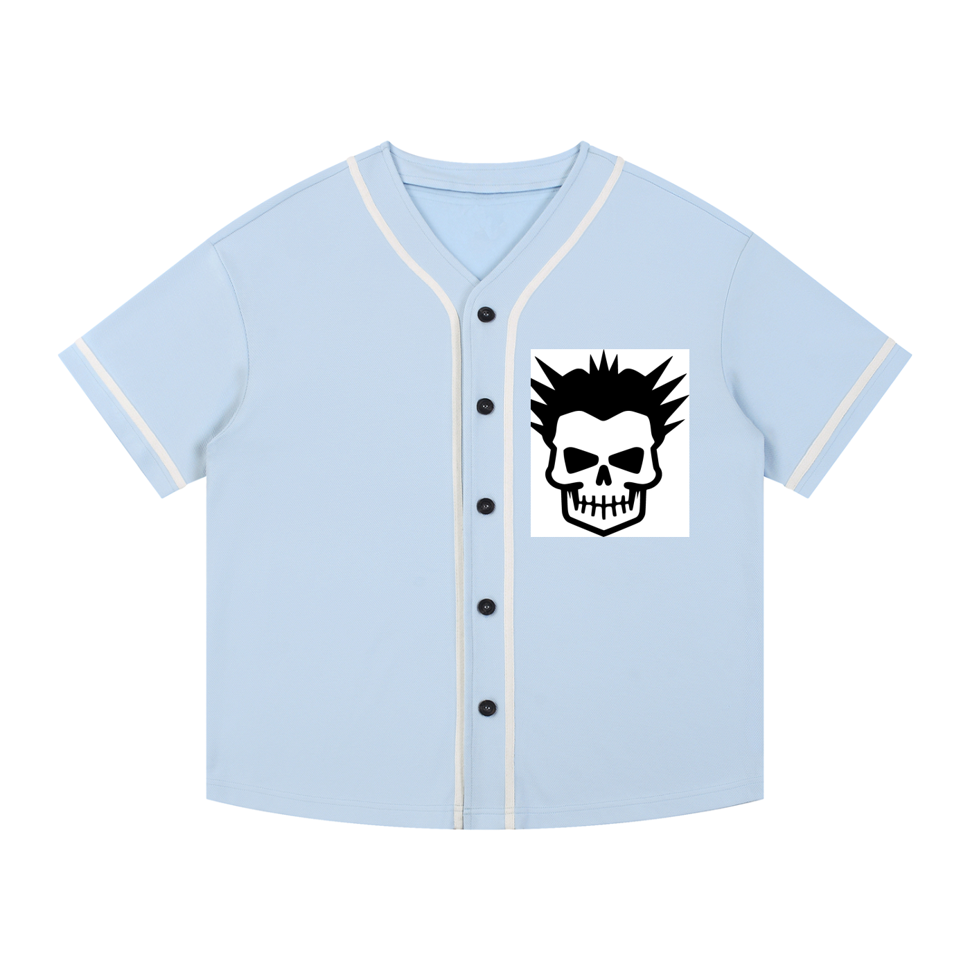 Contrast Piped Button-Up Jersey