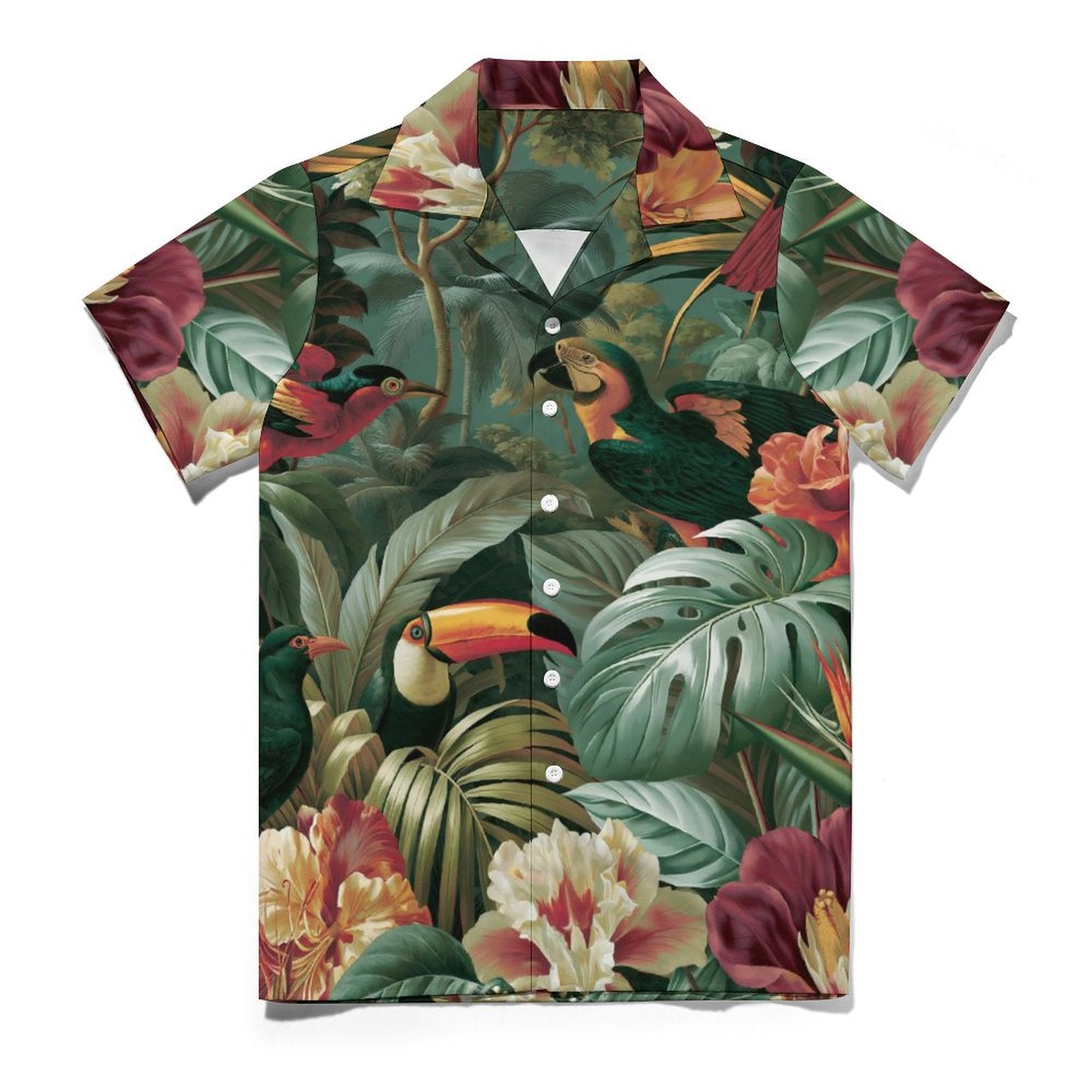 Short Sleeve Cuban Collar Shirt(All-Over Printing) Hawaiian Print 3
