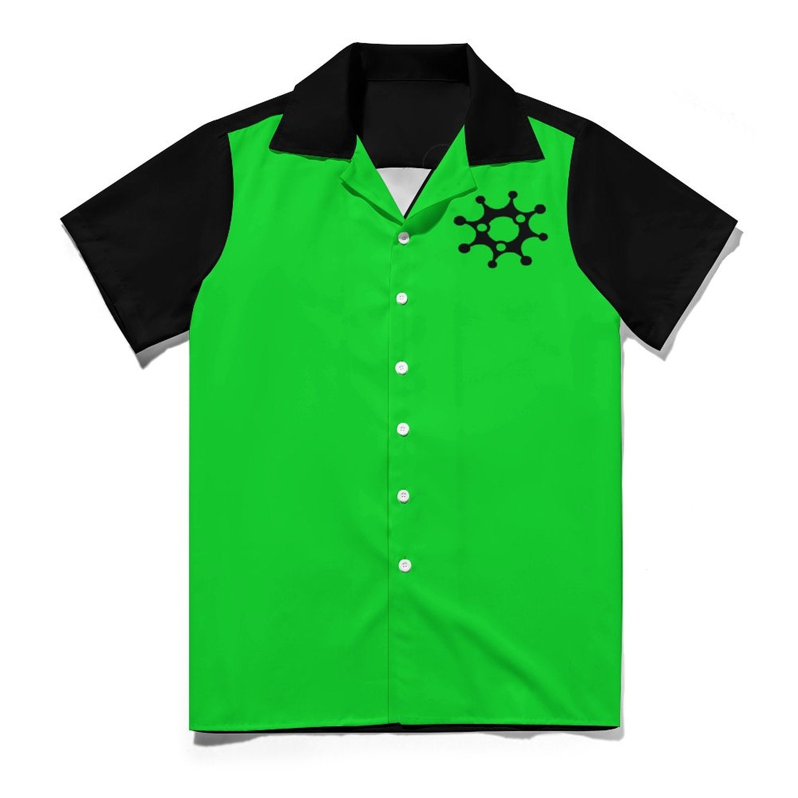 Short Sleeve Cuban Collar Shirt(All-Over Printing) green gear